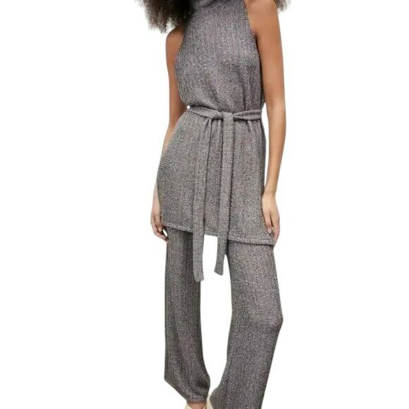 Zara Multicolor Knit Co-Ord Set Tunic & Pants L Vibrant Multicolor Casual Chic - Picture 2 of 16